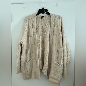 moon & madison Cream Cable Knit Cardigan